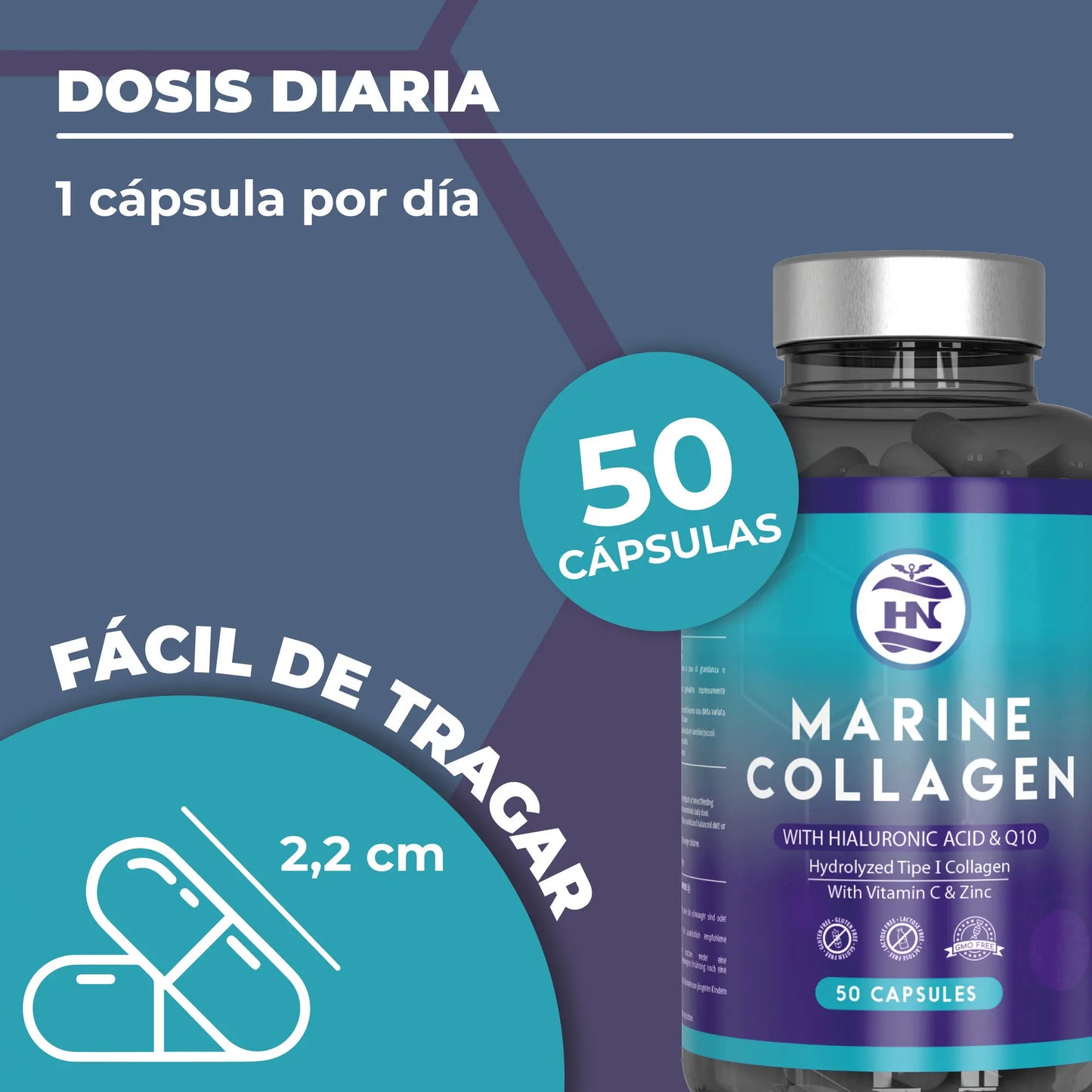 Colágeno Marino Premium | Hialurónico, Magnesio, Q10 y Vitamina C