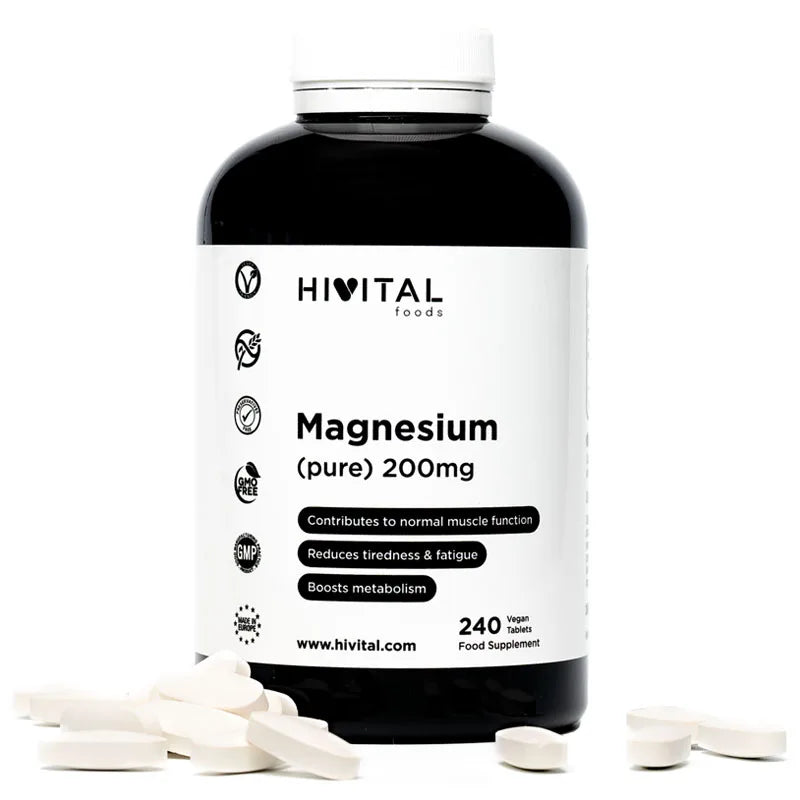 Magnesio Citrato Puro 200 mg | 240 Comprimidos (8 Meses) – Alta Absorción y Calidad Premium